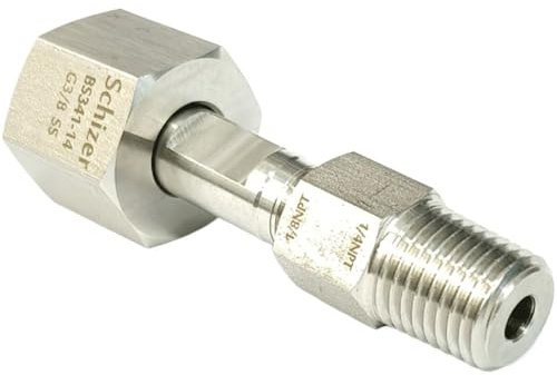 WUUKEPSG Bs341-14 Femmina a 1/4 Npt Maschio Raccordo per Tubo in Acciaio Inox Sus316L Raccordo per Acqua Gas Olio Gas Bombola Valvola/Bs341-14 - 1L4 Npt F