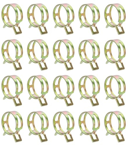 QUARKZMAN 20Stück Federband-Schlauchschelle 25mm Kraftstoffleitung Bunt | Schlauch Federklemme, Vakuumschlauch Rohrschelle Niederdruckrohr Klemme Befestigung, Silikon