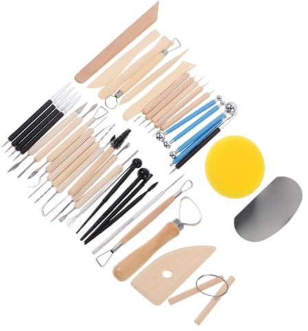 Artibetter Kit de Herramientas Adecuado para Sesiones de Arte al Aire Libre para Esculpir Arcilla Mango Ergonómico y Acero Inoxidable y Modelado de Cerámica