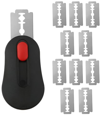 Gosknor Lame pour Scarifier le Pain, Extractible et Magnétique Couteau pour Scarifier le Pain avec 10 Lames de Rasoir Couteau à Découper Pâte en Acier Inoxydable para Fabrication du Levain (Noir)