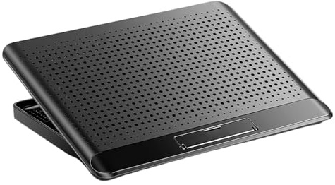 Almohadilla de refrigeración para laptop, enfriador de ventilador para laptop, enfriador delgado alimentado por USB con diseño multiventilador, soporte ergonómico ajustable para estudio de trabajo