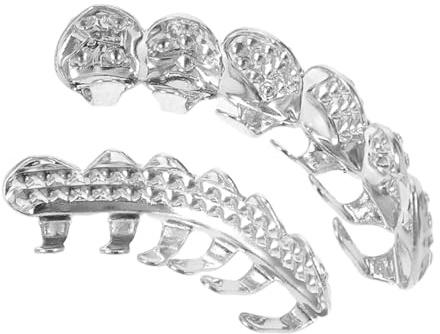 ROMISBABA 2stücke Zahnschmuck-grills im Poker-design Abnehmbar mit Strass für Halloween oder Kostüme Geeignet für Damen und Herren