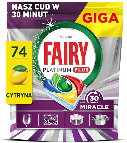 Fairy Our 30 Minute Miracle Platinum Plus Geschirrspüler Tabletten, Unsere Beste Lösung Zum Entfernen Von Hartnäckigen Speiseresten, Geschirrspülerreiniger, 74 X