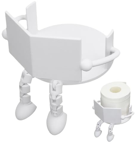 Toilet Roll Holder, Toilet Roll Organizer Funny Toilet Paper Holder Free Standing Bathroom Creative Shaped Cartoon Toilet Paper Holder Restroom Holder for Paper Bathroom Accessory (White)
