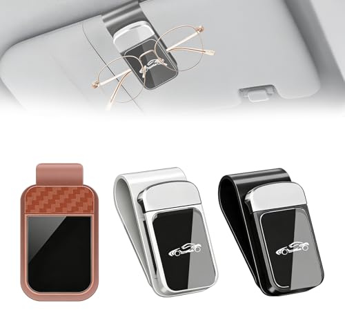 JININOSEU 3 Stück Brillenhalter Sonnenblende Auto, Sonnenbrillen Halter, EIN-klick Sonnenbrillenhalter Sonnenblende Auto, Sonnenbrillenhalterung für die Meisten Sonnenbrillen, Kurzsichtige Brille
