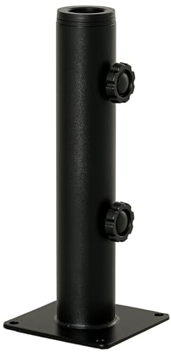 Outsunny Base per Ombrellone Basamento Metallo per Pali Ø34/38/48mm Nero