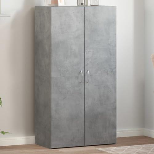 Ordellia arkivskåp kontorsskåp mappskåp dokumentskåp registreringsskåp hängande registerskåp betonggrå träbaserade material 60 x 32 x 115 cm med 2 dörrar för kontor hemmakontor arkivförvaring