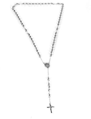 Beydodo Kette Edelstahl mit Anhänger Kreuz Bead-Kette Dünn Halskette Silber Hip Hop Partnerkette 0