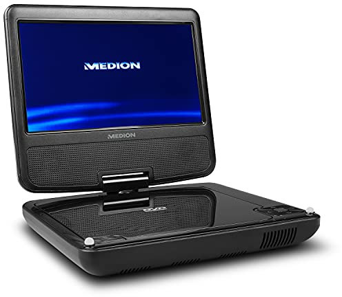 MEDION E72054 17,78cm (7 Zoll) tragbarer DVD Player (Auto-Kopfstützenhalterung, Autoadapter, 180° Grad drehbares Display, Kopfhöreranschluss, Xvid, MPEG4, MP3, Akku, Fernbedienung)