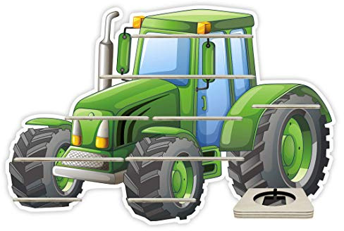 Farbklecks-Collection Tonie Regal Traktor, 48 x 72 x 6 cm | Wandregal für bis zu 45 Hörfiguren, mit speziellem Ablagefach kompatibel mit Toniebox, handgefertigt in Deutschland