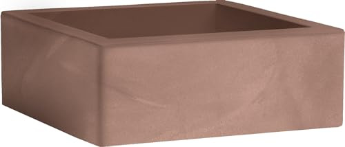Nicoli Vaso Quadrato Basso Minos 40x40 H15 Avana
