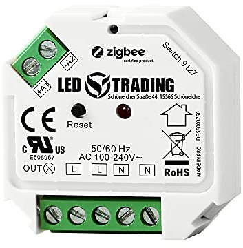 Unterputzmodule Dimmer, 1 Kanal für 230V max. 200W LED mit Taster/Schalter-Anschluss Phasenabschnitt dimmbare Lampen, Trafos & Leuchten (Schaltaktor für Taster)