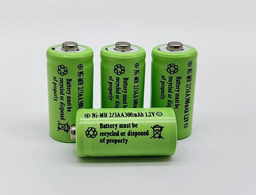 N20 SOLAR Small Size 2/3 AA Rechargeable Batteries for Solar Lights - Smaller Size 300mAh 1.2V Ideal for Garden Lighting 4 Pack