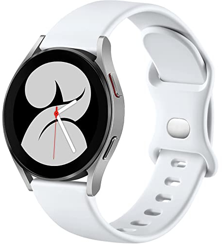 Mastten Silikon Armband kompatibel mit Samsung Galaxy Watch 4 5 6 7 Active 2 40mm 44mm, 20mm Sport Band Doppelloch-Schnalle Armbänder für Galaxy Watch FE/4 6 Classic/5 Pro