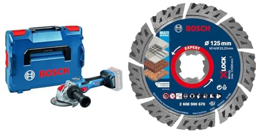 Bosch Professional BITURBO Winkelschleifer GWX 18V-15 SC (Scheiben-Ø: 125mm, voreinstellbare Drehzahlstufen, mit X-LOCK, in L-Boxx) + Expert Carbide Multi Wheel X-LOCK