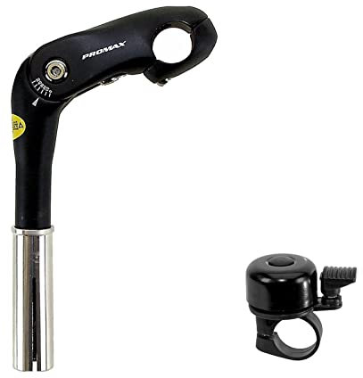 Promax Lenkervorbau 25,4 mm verstellbar 0-50° 70/180mm in Schwarz Aluminium inkl. maxxi4you Reflexband