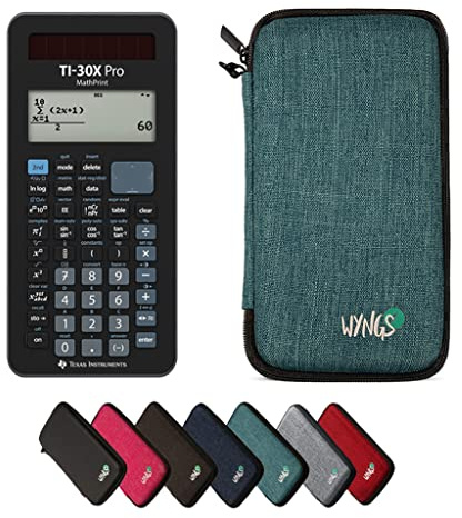 TI-30X Pro MathPrint inkl. WYNGS Schutztasche Türkis - Wissenschaftlicher Taschenrechner - Basic Set