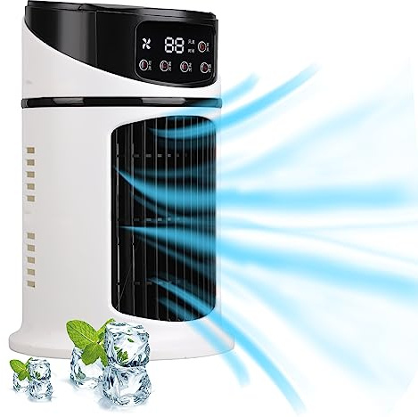 Tragbarer Klimaanlagenventilator, 300 Ml Verdunstungs-Mini-Klimaanlage für Zimmer, Multifunktionaler Mobiler Luftkühlerventilator Wasserkühlungsventilator für Büro, Zuhause, Schlafzimmer, Küche