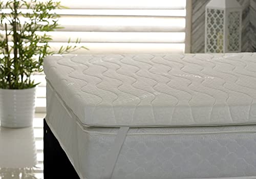 Visco Therapy Recon Eco Foam Mattress Topper – 5FT King (200x150x3cm) Added Firmness Orthopaedic Comfort with Pressure Relief – Hypoallergenic, Washable Cover, UK Made Certified