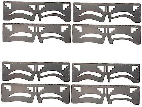 FRCOLOR 8 Pièces Règle De Sourcil Règle De Mise En Forme Des Sourcils Tampon Encreur Modèle De T Outil Pochoir De De Se Réconcilier Acier Inoxydable Autocollant