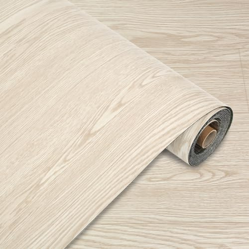 Bodenbelag Selbstklebende Holz Verdickter 0.15cm Holzmusterungen Bodenfliesen Einfache DIY-Bodenbelage Holzoptik für Küche, Balkon, Büro 40 * 300CM, 1.8m² (Ahorn)