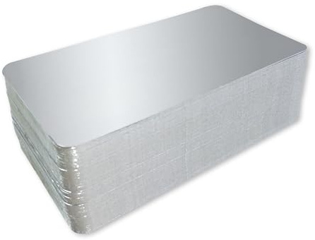 Bolsemack 17 x 23 cm silvermetallkartongbaser (förpackning 25 st) | Vakuumförpackningsbrickor för livsmedel | Återvunnen fuktsäker kartong | Tillverkad i Europa
