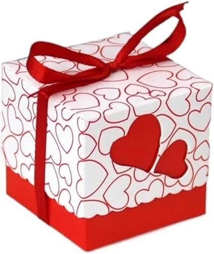 ❀ Süßigkeiten-Schachtel, 10 Stück ausgehöhlte Liebes-Hochzeitsboxen, Geschenkbevorzugung, Süßigkeitenbox, Band, lila, rosa Süßigkeiten, Geschenkboxen, Papierbox, Geschenktüten, süß (Farbe: G, Größe: 1