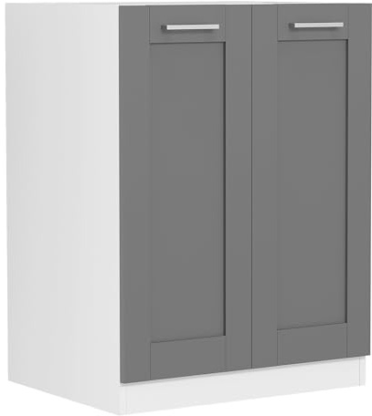 VCM Küchenmöbel Unterschrank 60x46x82 cm 2 Türen Serie Colura Anrichte | Stauraum für Töpfe und Vorräte - Wohnküche - Für Mieter und Eigentümer - Feuchtigkeitsbeständiger Holzwerkstoff