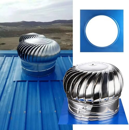 comignolo girevole 500mm/600mm Turbina Montato sul Tetto del Ventilatore della Soffitta Copri Ventola, Acciaio Inossidabile Industriale Scientifico Girevole Copertura Vento Palla per Case Fattorie ( S