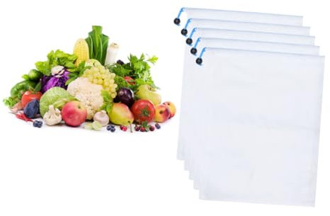 OUNONA 5pièces Filet Réutilisable pour Fruits Et Légumes avec Cordon Lot pour Rangement Et Transport