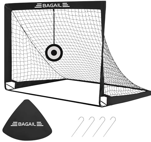BAGAIL Football Goal, Pop up rete da calcio con obiettivo obiettivo, picchetti di terra e borsa portatile da trasporto, facile da montare, ideale per l'allenamento del giardino e partite ricreative