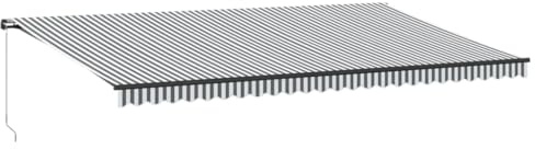 vidaXL Markise Manuell Anthrazit und Weiß 600x350 cm, Gelenkarmmarkise