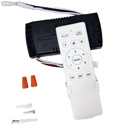 HEIBTENY 220 V Deckenventilator Fernbedienung Kit, Wireless Deckenventilator Lampe Fernbedienung Kit mit 6-Gang-Einstellung kabelloses Deckenventilator-Fernbedienungsset(English version)