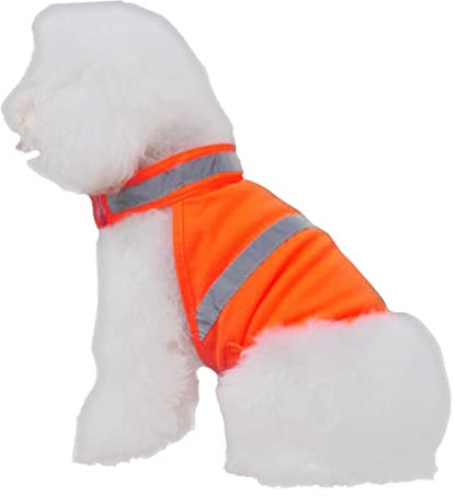 CIYODO Reflektierende Sicherheitsweste Für Hunde Verstellbar Und Atmungsaktiv Für Spaziergänge Laufen Und Wandern in Fluoreszierendes Orange-s