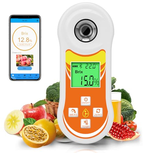 YINMIK Réfractomètre Brix, Testeur Numérique Brix (0-60%), Thermomètre à Sucre avec ATC, Thermomètre Brix Portable pour Fruits, Brassage de Vin et de Bière, Café, Jus, Aliments, Légumes