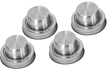 BEBEMOKO 4pcs Stainless Steel Jar Shaker Lids Cocktail Bottle Lids Spikes Practical Drink Covers for Jars