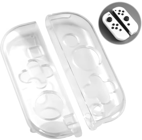 1 Paire de Coque de Protection pour Nintendo Switch Manette pour Joycon, Coque Compatible Transparent avec Nintendo Switch OLED Modèle, Transparence TPU Switch Joycon Controller, Solide et Durable