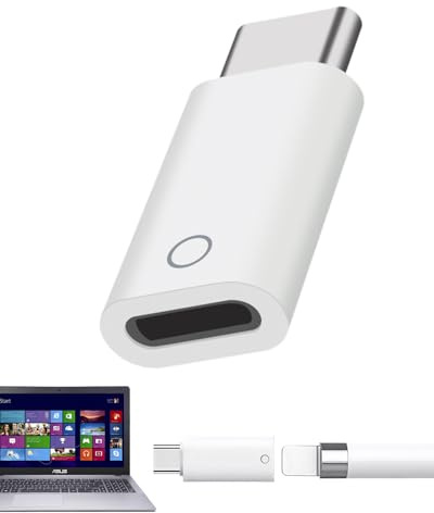 USB C Adapter für Apple Pencil 1. Generation – Ladeadapter für Apple Pencil 1 auf USB C, kompatibel mit iPad 10. Gen 2022, kabelloser Ladeanschluss, Bluetooth-Kopplung unterstützt, kompakt und tragbar