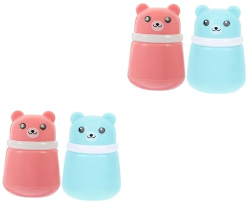 Supvox 2 Sätze Puff Box Puderquastenbehälter Kleiner Bär Spiel Reise Körperpuderdose Make Up Puder Leere Hülle Babypuder Aufbewahrungsflasche Puffboxen 2 Stücke * 2