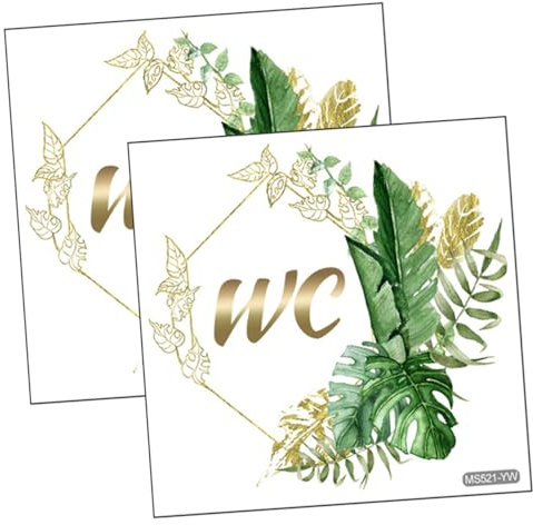 Autocollants Wc Décoratifs Floraux 2 Feuilles, Signalétique Adhésive