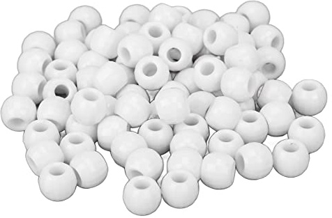 Cocoarm 100 Pccs per Le Perle Intrecciate Senza Plastica / 12 Mm Resina di Perle per Tessitura/Barba per Capelli, Adatto per Donne/Uomini, Accessori per Matrimoni, Stile Vintage (White)