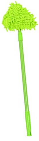 Cabilock Balai et Extensible Triangulaire Télescopique Vert de Nettoyage Manche Réglable en Plastique et Chenille pour Sols Plats et Plafonds , pour Maison et Voiture