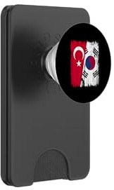 Turkey South Korea Half Flag Turkish South Korean PopSockets PopWallet for MagSafe