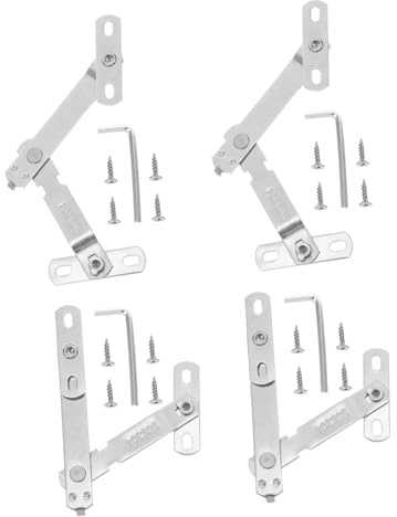 DOITOOL Stainless Steel Window Restrictor Latch, Casement Stay with Child Protection, 4 Set Window Opening Restrictors for Home Ventilation, Silver