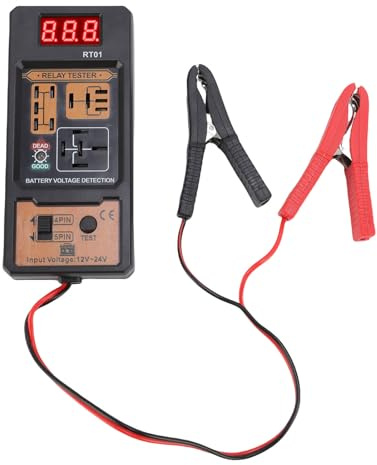 Jectse Car Relay Tester, Car Relay Analyzer 12V 24V Battery Voltage Test, Digital Electrical Analyzer, Supporting 4 Pin 5 Pin Relays for Variety of Vehicles