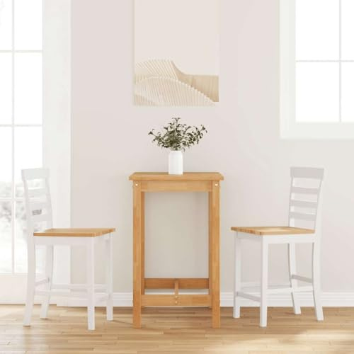Frdhee Silla de bar para tocador, taburete de bar, 2 piezas, madera maciza blanca, árbol de goma, silla cosmética para cocina, sala de estar, comedor