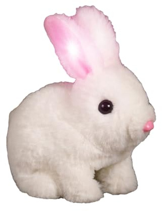 Genérico Juguete Conejo Saltando - Figura de Peluche Interactiva, Conejo Movimiento ABS, Saltador Eléctrico con Acciones, Activación Sonora Reactiva, Oreja Temblando de la Nariz | Regalo Animado para