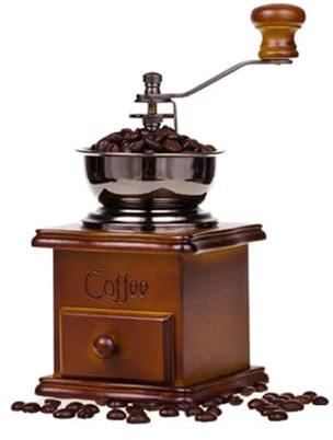Macinacaffè manuale vintage, mulino a manovella in legno in stile classico per uso domestico (color2)