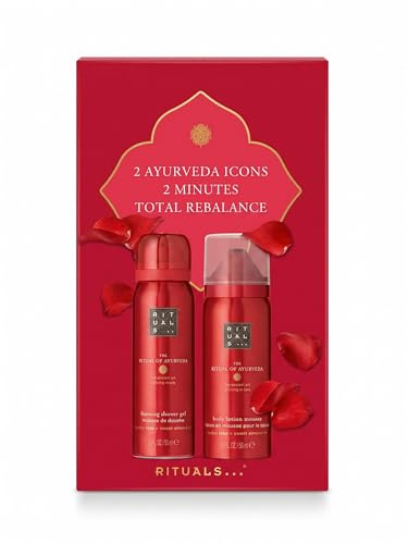 RITUALS The Ritual of Ayurveda Geschenkset, Schäumendes Duschgel & Körperlotion Mousse, 2 x 50 ml