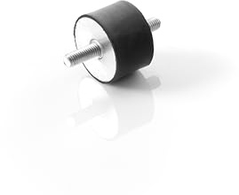Maschinenfuß Möbelfuß Gummi-Metall-Element mit einseitigem Gewindebolzen und einseitigem Innengewinde Diverse Größen TypB (M12 x 37, 75 x 40)